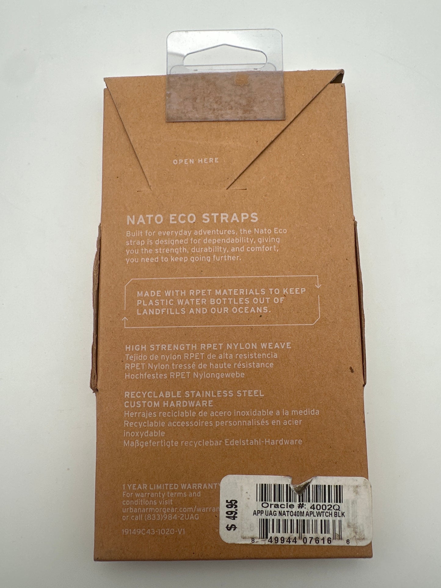 NATO ECO STRAP FOR APPLE WATCH 40mm/38mm (Black) (NEW)