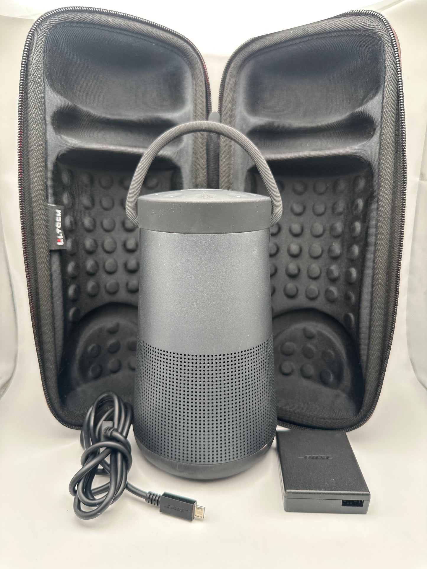 Bose SoundLink Revolve+  Black Speaker with LTGEM Portable Travel Case