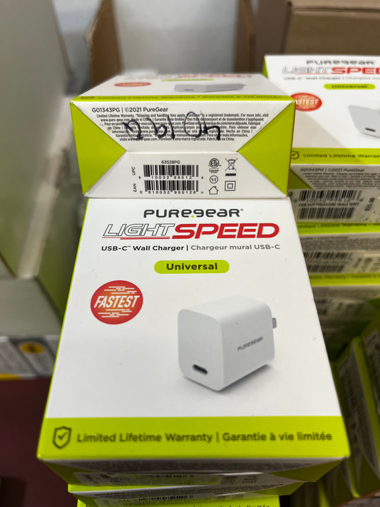 Universal 20 Watt USB-C Wall Charger PureGear Light Speed